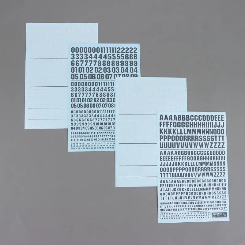 Number Letter Water Decal Stickers Non-toxic Clear Print No Residue Qme