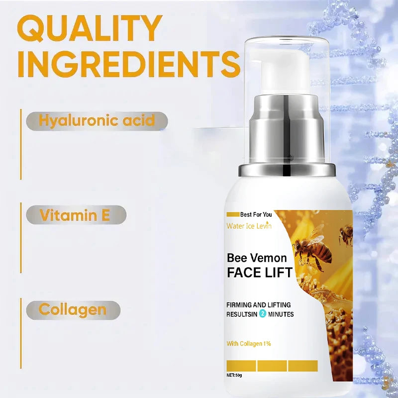 Bee Venom Face and Neck Cream, Moisturizing, Easy to Absorb, Long-Lasting Nourishment, Anti-Dryness, Suitable for All Skin Types, Unisex, Hypoallergenic, Perfect Gift Qme