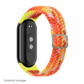 Elastic Nylon Adjustable Watchband for Xiaomi Mi Band 8 / NFC Replacement Bracelet Men Women Sport Strap Qme Colorful Orange
