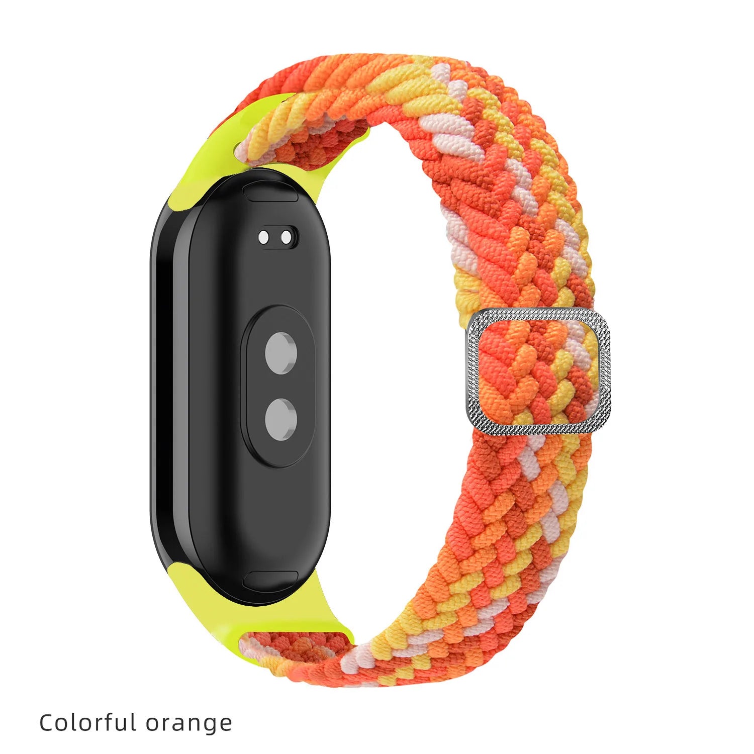 Elastic Nylon Adjustable Watchband for Xiaomi Mi Band 8 / NFC Replacement Bracelet Men Women Sport Strap Qme Colorful Orange