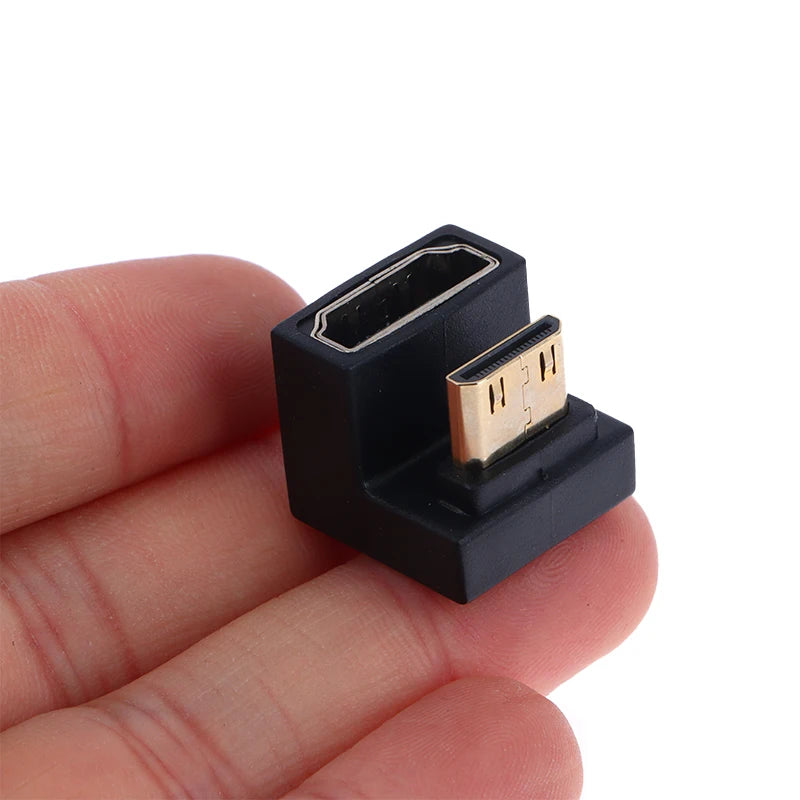 HDMI-Compatible Adapter 360 Degree Angled U-shaped L Converter Mini Qme