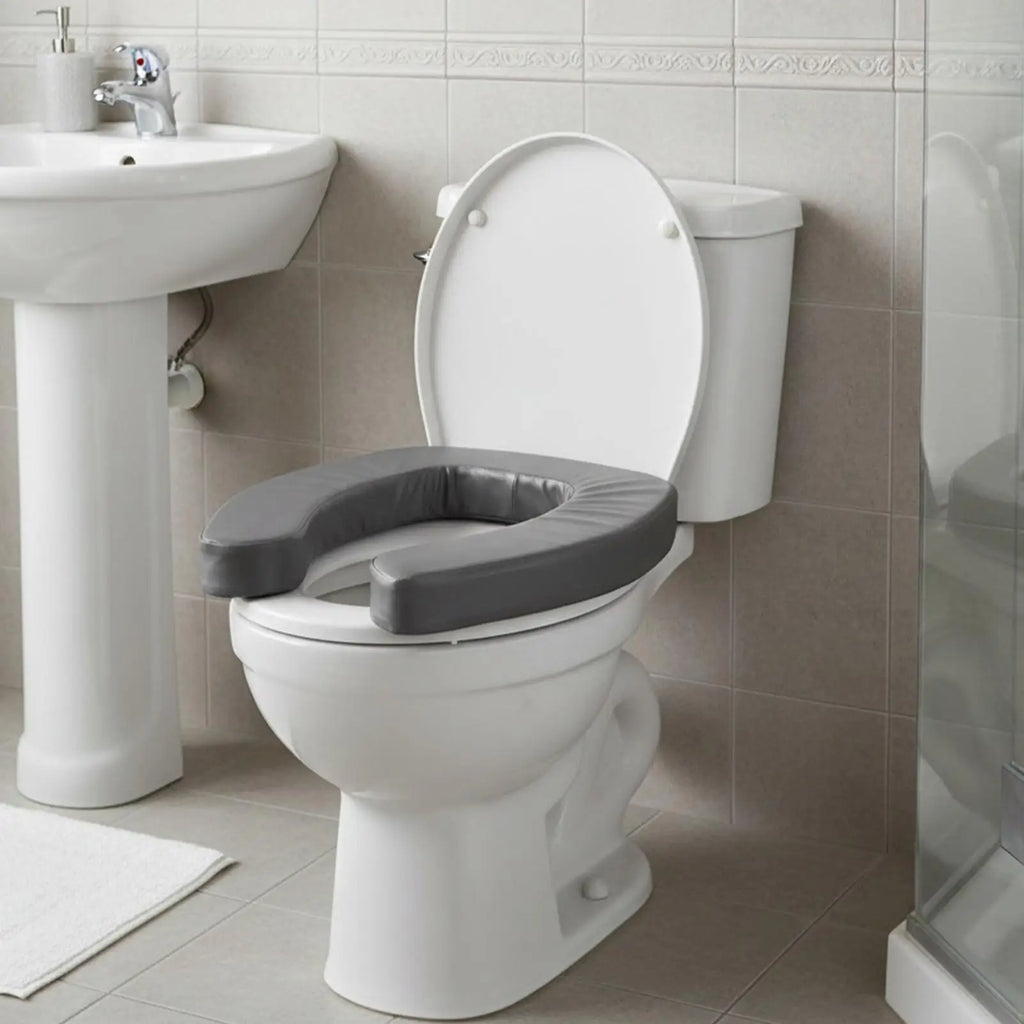 Toilet Seat Riser Ergonomic Portable Assistance Non-slip Padded Lift Qme