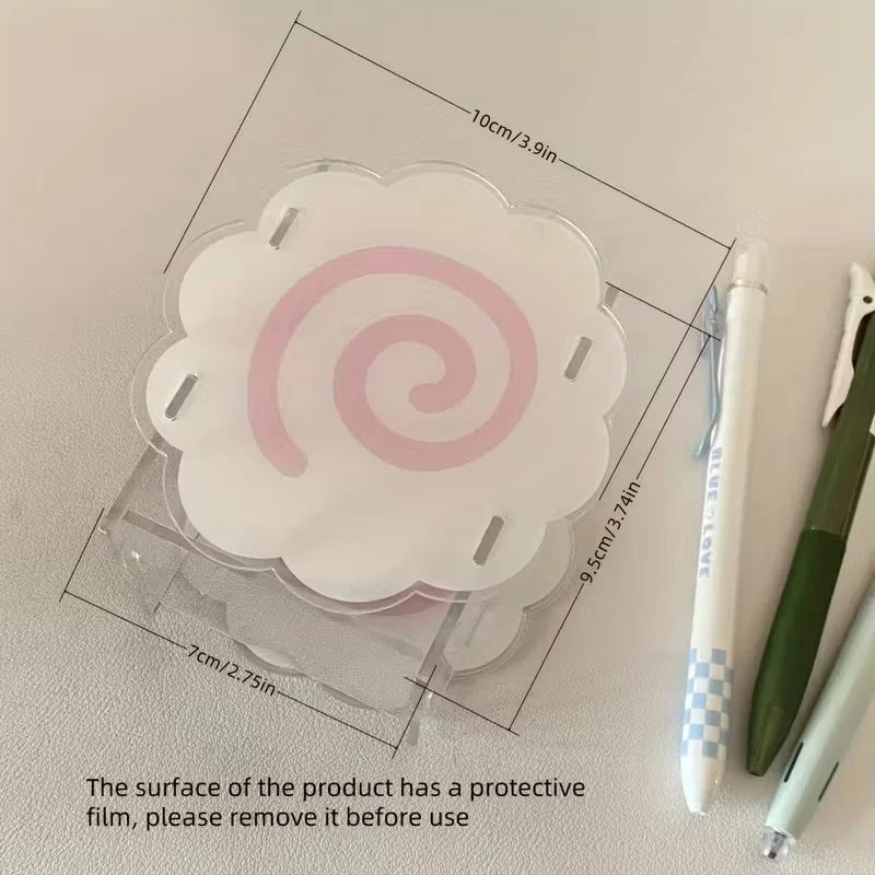 Spiral Design Acrylic Fish Cake Pen Holder Cute Cloud-shaped Qme