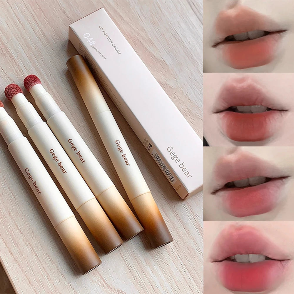 Gege Bear Velvet Matte Lip Powder Cream Long-Lasting Moisturizing Lipstick Autumn-Winter Color Natural-Looking Lip Stain Qme