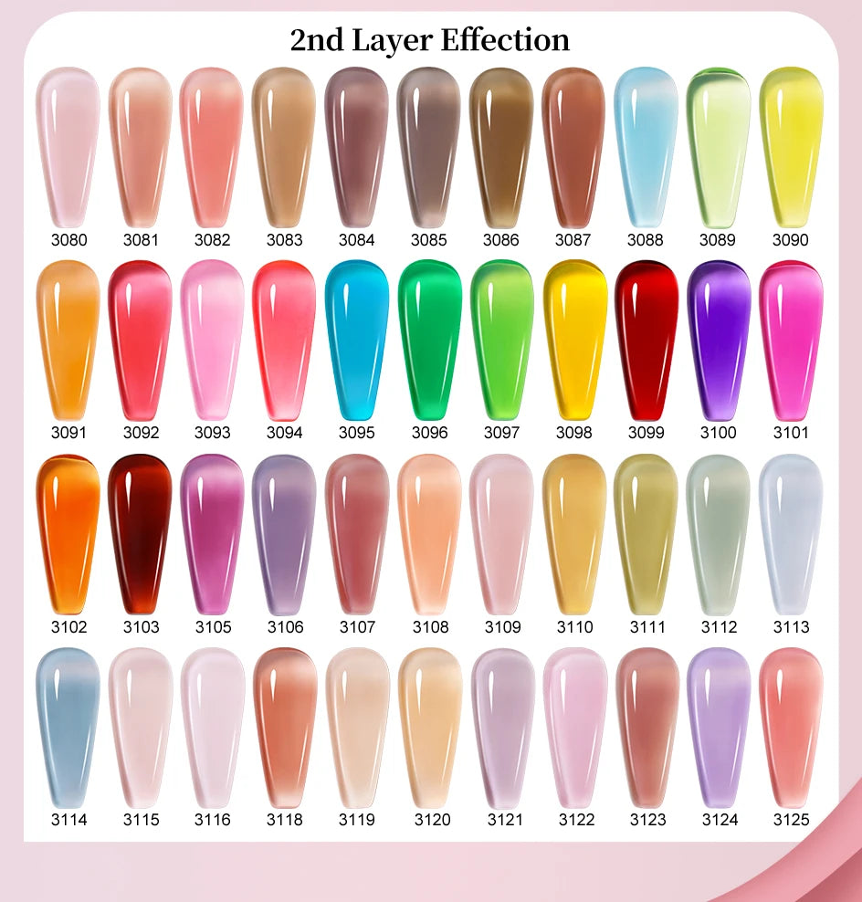 Arte Clavo Transparent Nude Pink Jelly Gel Nail Polish Semi Permanent Qme