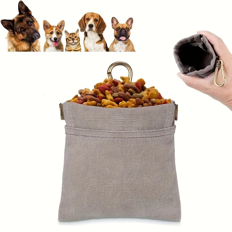 Pet waterproof canvas outdoor walking snack bag, used for pet dog outdoor training snack bag waist hanging bag Qme