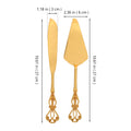 2Pcs Gold Tone Stainless Steel Cake Knife and Spatula Set Elegant European Design Wedding Cake Cutting Server Baking Serving Qme 27X6X3CM