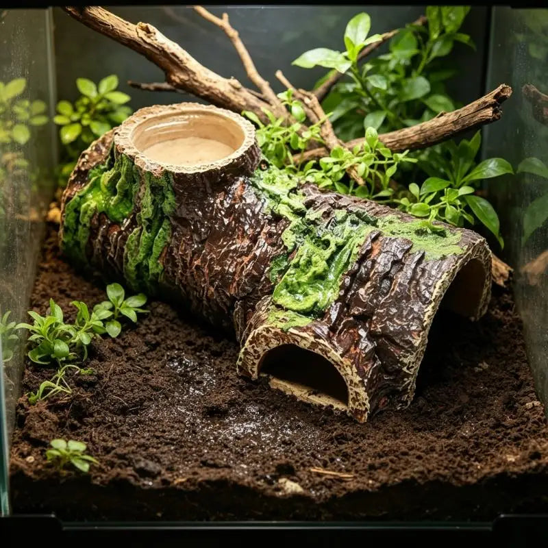 Natural Bark Reptile Hideaway Cave Resin Shelter Lizard Snake Qme