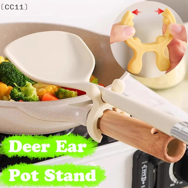 CC11Multifunctional Deer Ear Spatula Holder Anti Scalding Overflow Qme