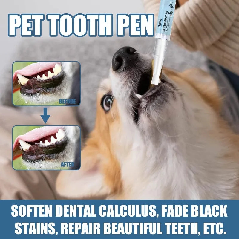 2 pet toothbrush pens, pet teeth cleaning pens, pet teeth care fresh breath cat/dog teeth whitening pens Qme