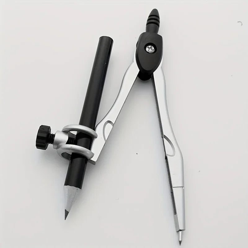 Professional Compass Metal Compass with Pencil and Storage Bag for Geometry, Precision Qme
