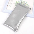 Soft PU Leather Protable Women Sunglasses Protector Travel Pouch Qme Silver