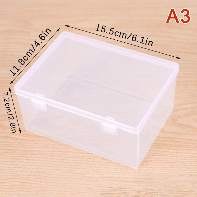 INS Transparent Plastic Storage Box Photocards Holder Desk Storage Organizer Classification Box Stationery. Qme A3