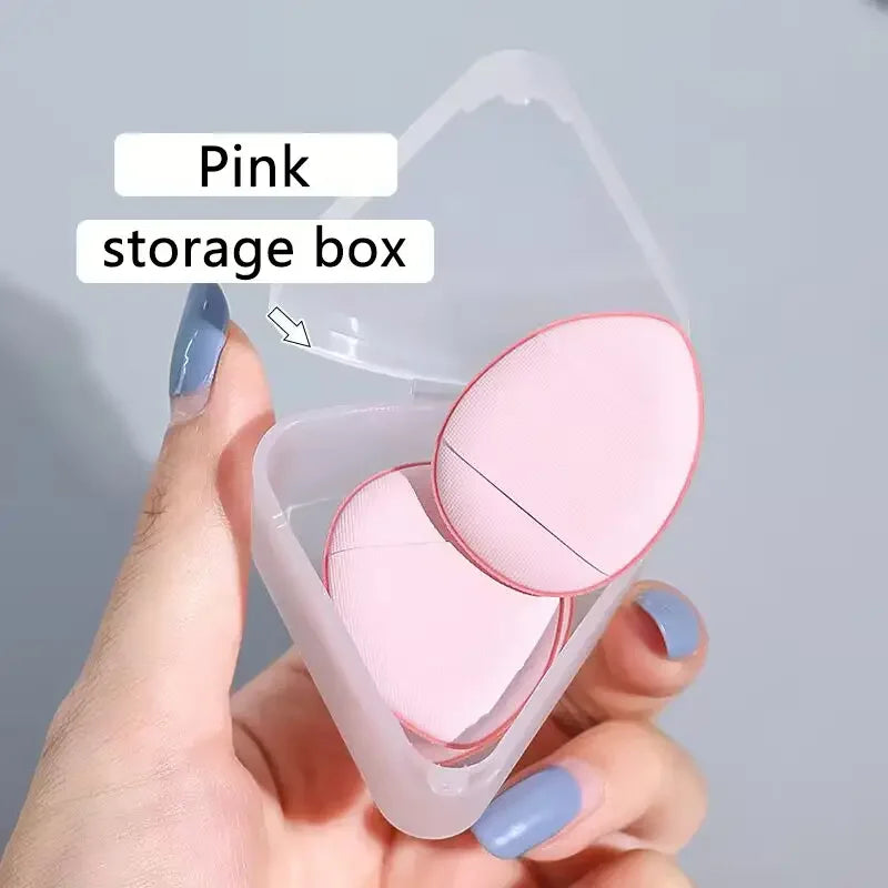 3 Fingertip Mini Puff Makeup Sponges Foundation Powder Puffs Loose Qme black