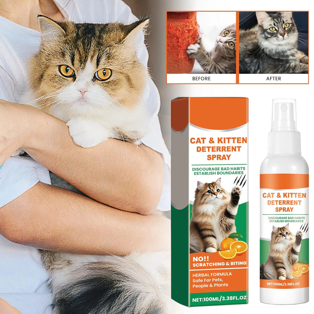 Cat No Scratch Spray 100ml Anti Scratch Furniture Protector Spray Cat Training Spray to to Keep Cats off Furniture Sofas Rugs Qme