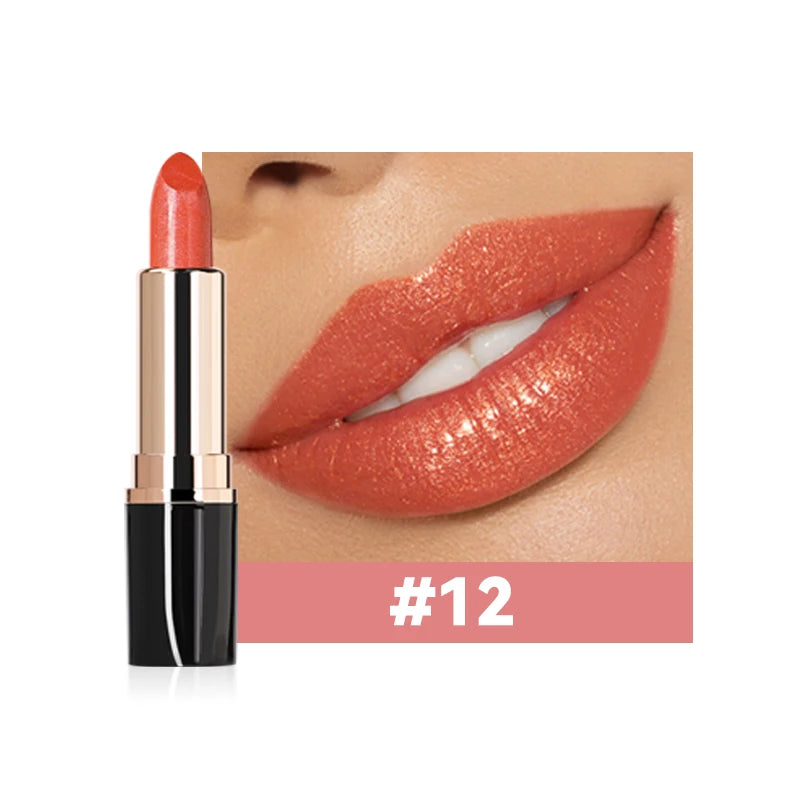 Waterproof Shiny Lipstick Long-lasting Retention Multiple Colors Qme 12