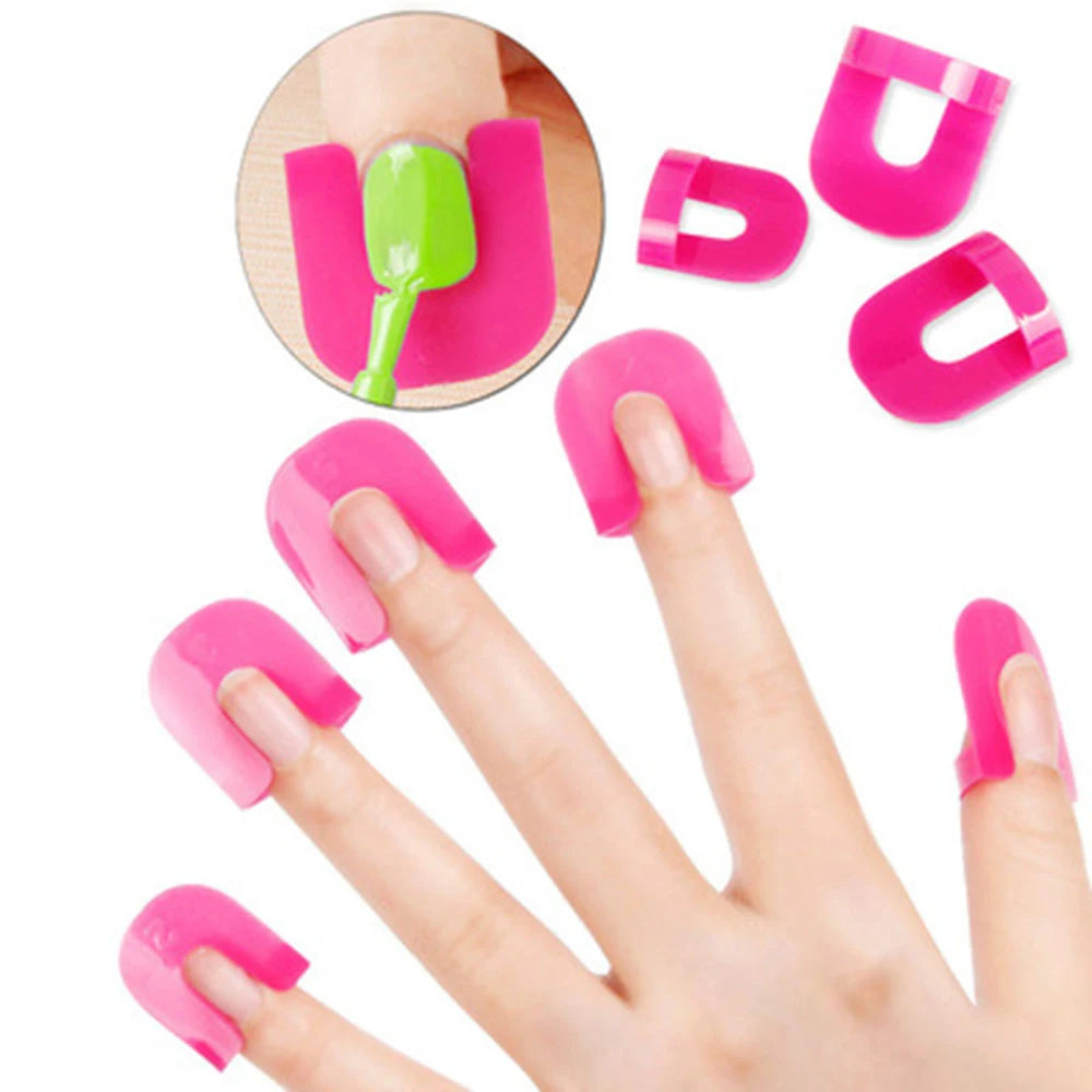26pcs/set 10 Sizes G Curve Shape Nail Protector Varnish Shield Finger Cover Spill-Proof French Stickers Manicure Nail Clips Qme