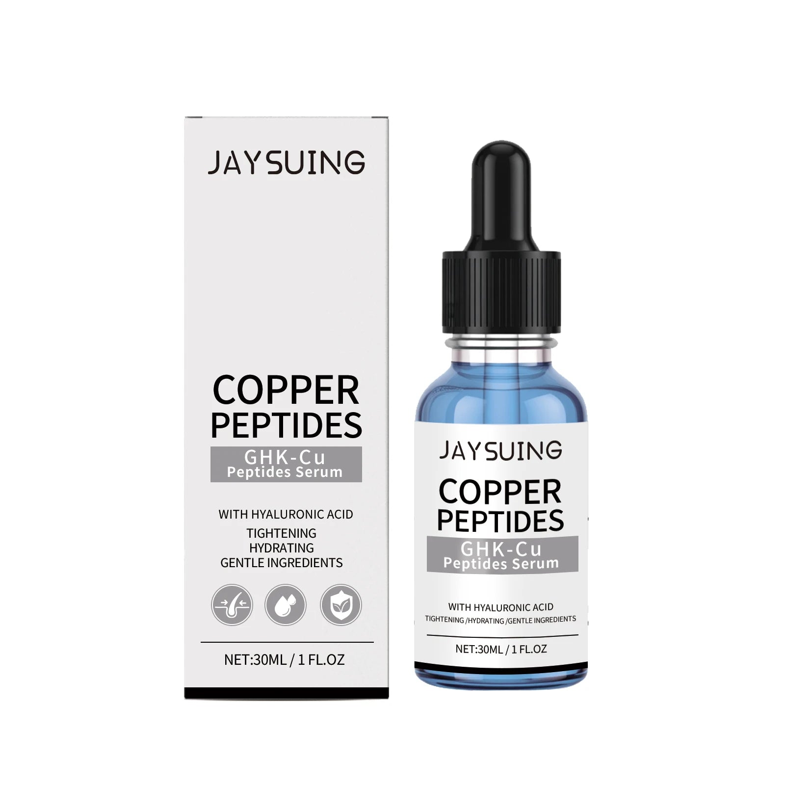 Copper Peptide Serum Hydrating Instant Tightening Skin Improve Fine Lines Daily Use Sooth Hyaluronic Acid Face Serum Skincare Qme 30ml Boxed
