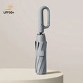 Ring Buckle Design Extra Large Reinforced Wind Rain-resistant Sunshade UV Umbrellas Automatic Folding UV Umbrella for Men Women Qme Grey 10K metal-fiber composite