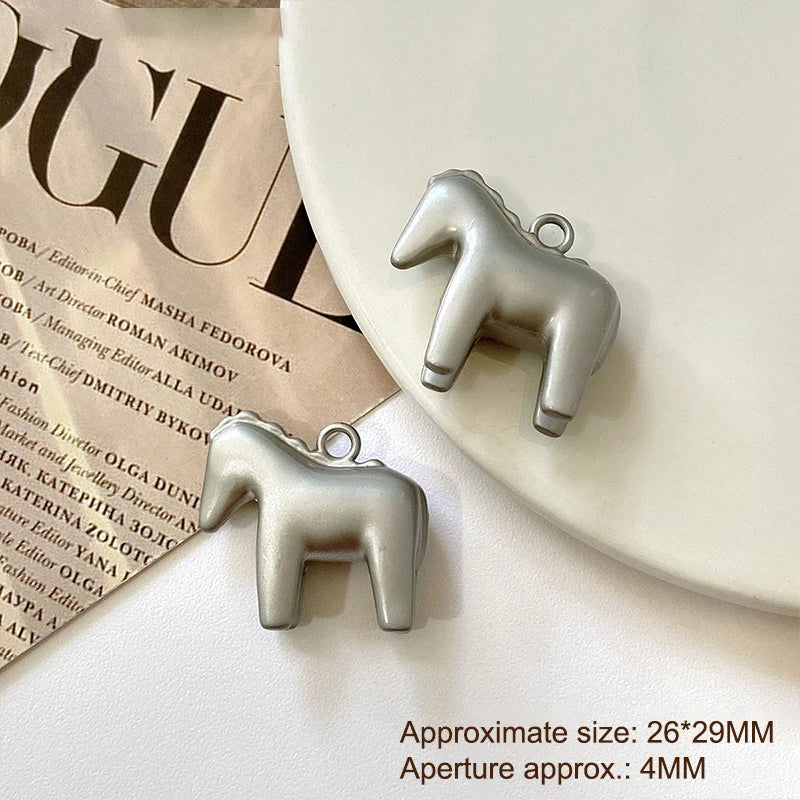 1Pcs Cute Gold Silver Color Horse Charms Pendants For Jewelry Making Necklace Earrings Bracelet DIY Accessories Supplies Qme A10