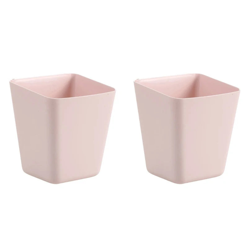 2pc Hanging Cup Holders, Wall Organizers, Rolling Cart Accessories Hanging Pen Holders Storage Containers Hanging for Office Qme Pink