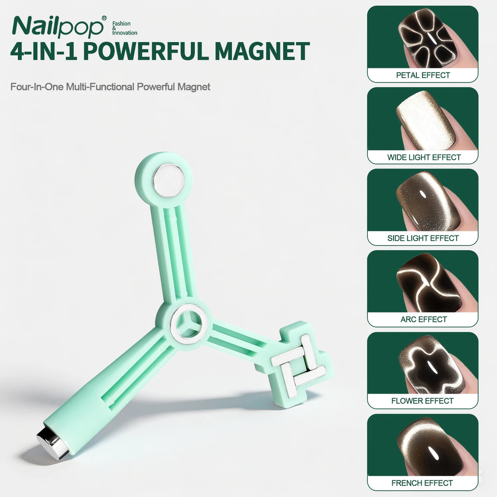 Nailpop 4-IN-1 Triangle Cat Eye Magnet Stick Strong Magnetic Nail Art Qme