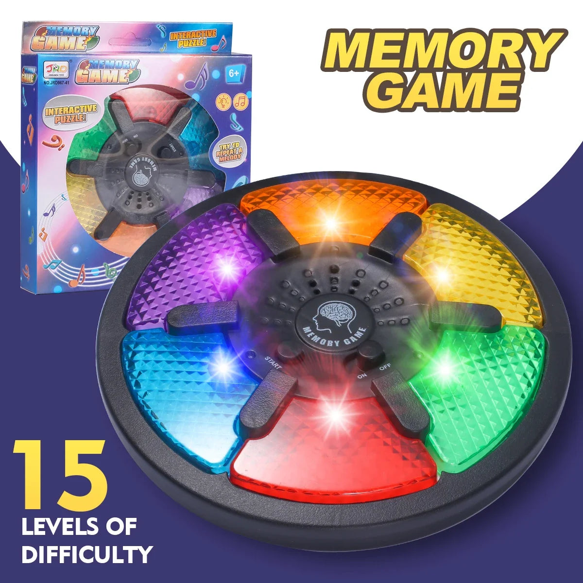 Memory Game Machine Handheld Electronic Memory Game with Light and Sound Puzzle Creative Interactive Game Toy Memory Training Qme MULTI
