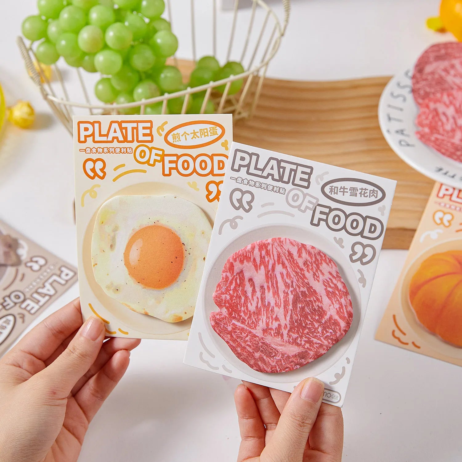 30pcs，Kawaii Stationery，Food shape Notes Sticky，Self-Sticky Note Pads，for Daily to-do list Study Work，School Office Stationery Qme