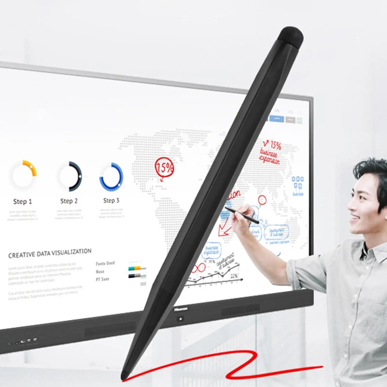 1pc Portable Touch Screen Pen Double Tips Portable Pencil Tool Precision Touch Screens Pen For Drawing Computer Offices Business Qme
