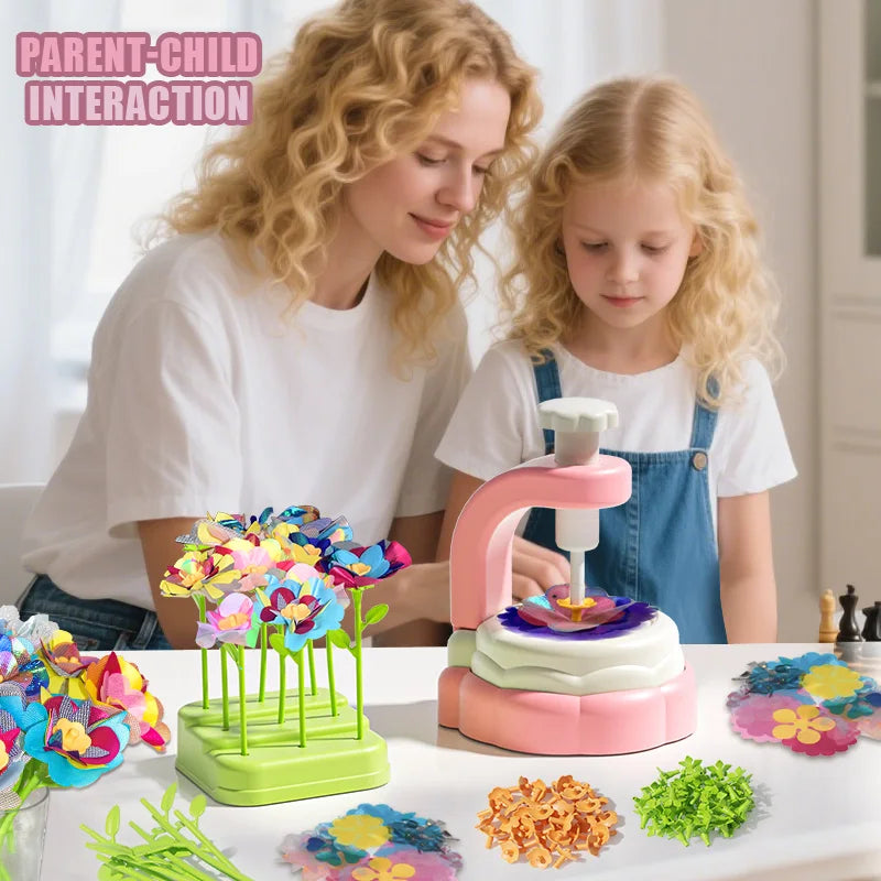 Fabric Flower Bouquets Toys DIY Craft Kits Toys for Kids Handmade Flowers Market Toy Girls Christmas Birthday Gift Qme