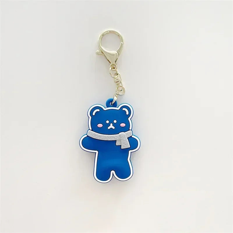 Cartoon Silicone Soft Protective For AirTag Case Locator Tracker Keychain Cover Funny Dog Bear Shape Kawaii Key Ring Qme U