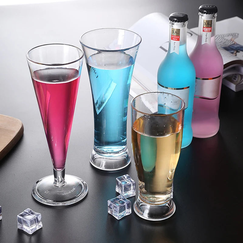 Acrylic Cocktail Cup Unbreakable Wine Glass Home Wedding Party Bar Qme