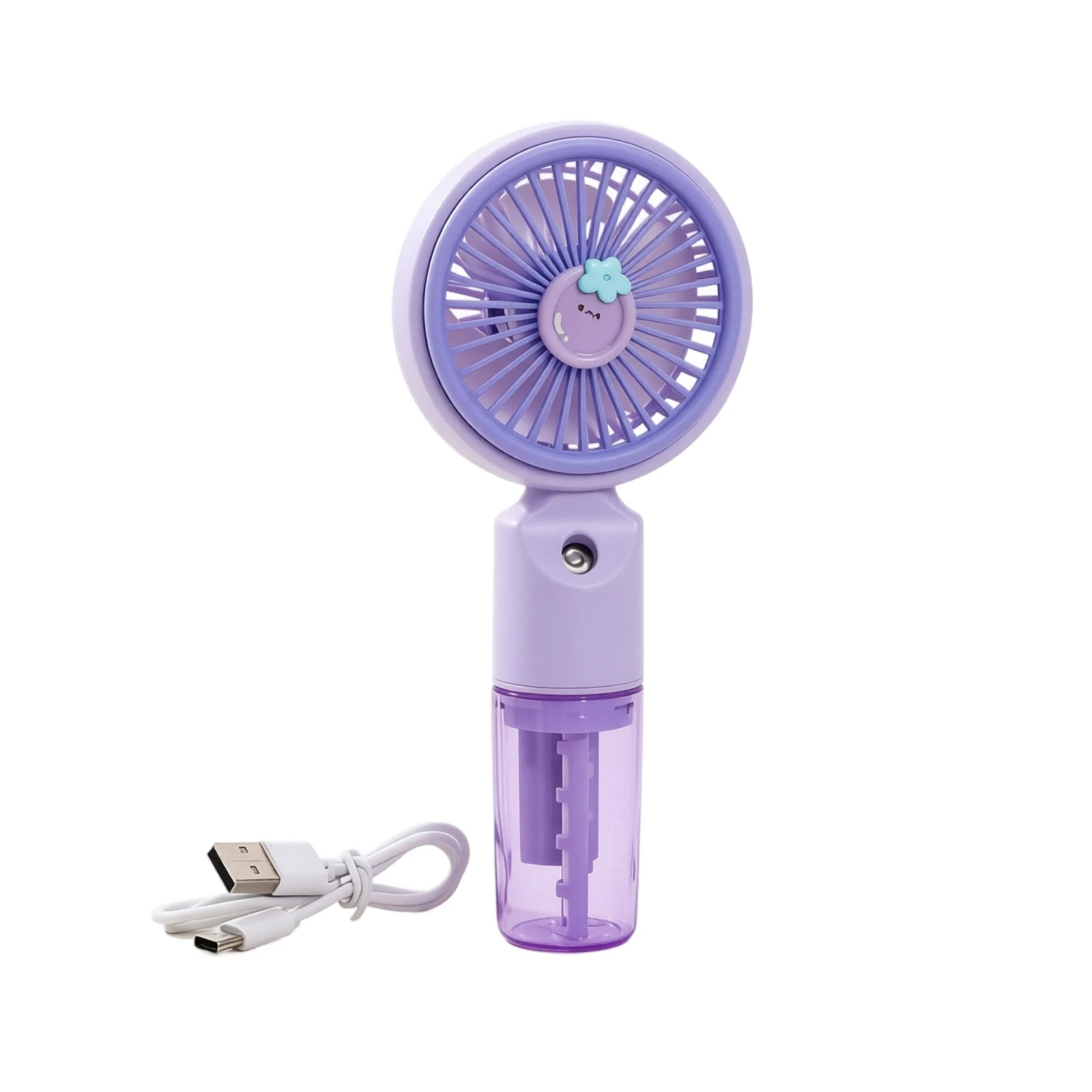 Cute Cartoon Fruit Handheld Spray Fan with 3 Speed Settings Perfect for Outdoor Travel Protable Mini Summer Daily Use Fan Qme Purple one size