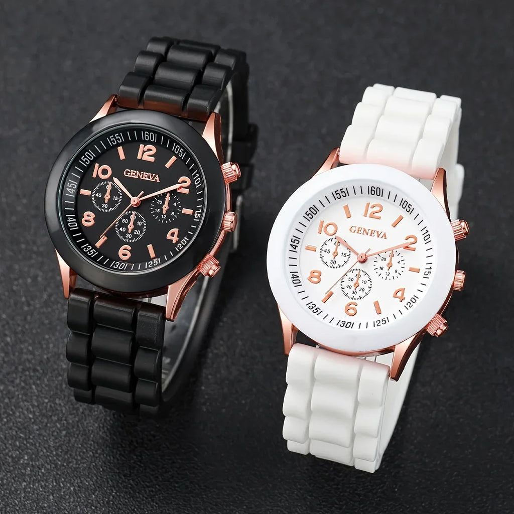 4-Piece Quartz Watch and Heart-Shaped Bracelet Set - Accurate Timekeeping, Casual Fashion Style, Perfect Valentines Qme