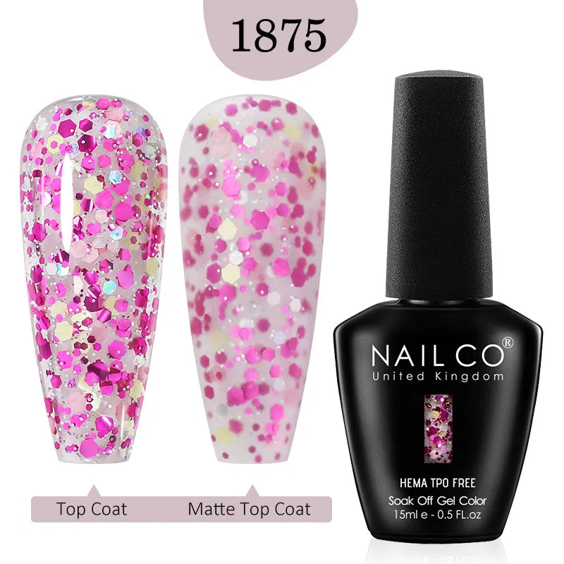 NAILCO Glitter Reflective Series Gel Nail Polish Nails Art Semi
