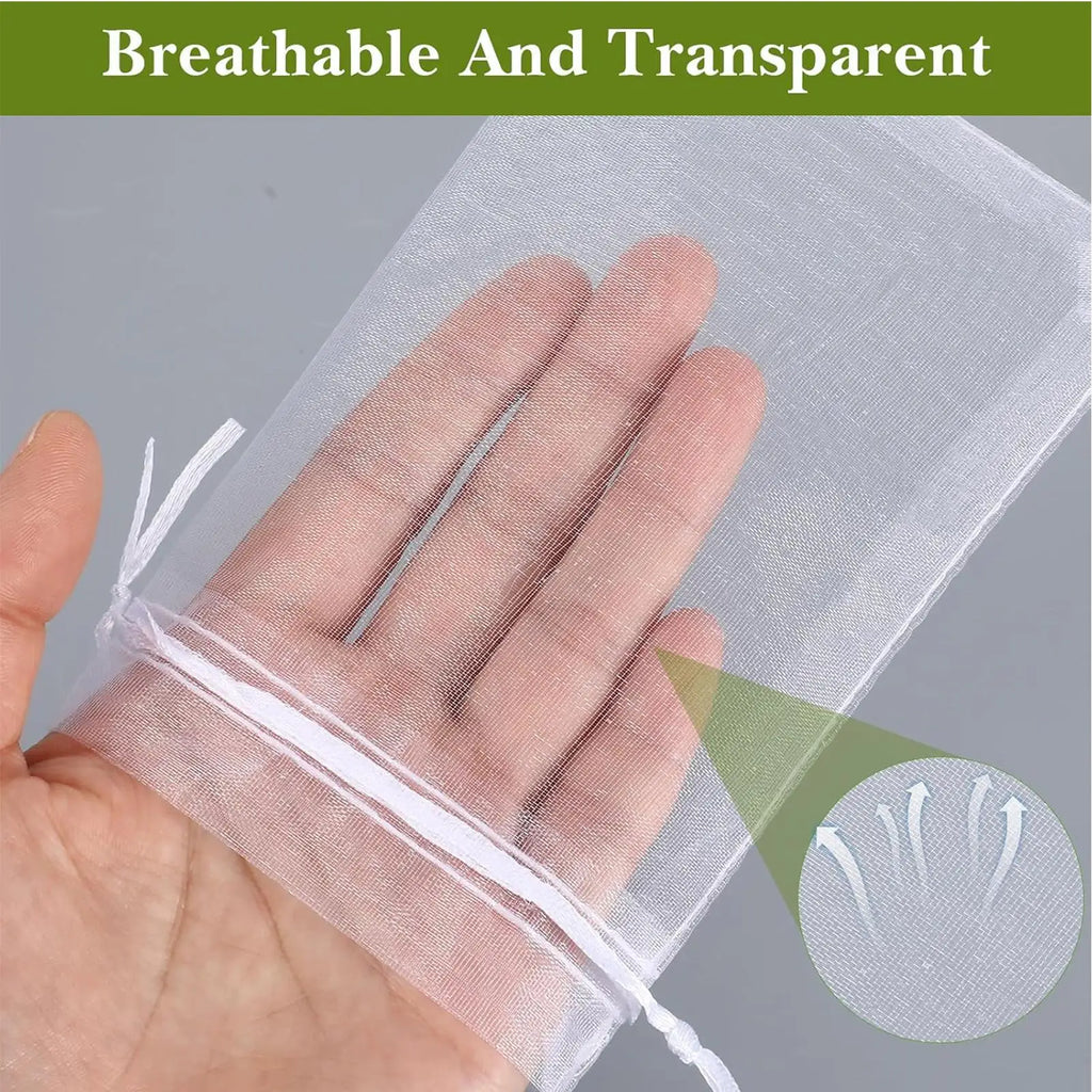 Fruit Protection Bags Reusable Protectors Netting Barrier 100 Pieces Fruit Trees Netting Bags For Grapes Tomato Strawberry Qme