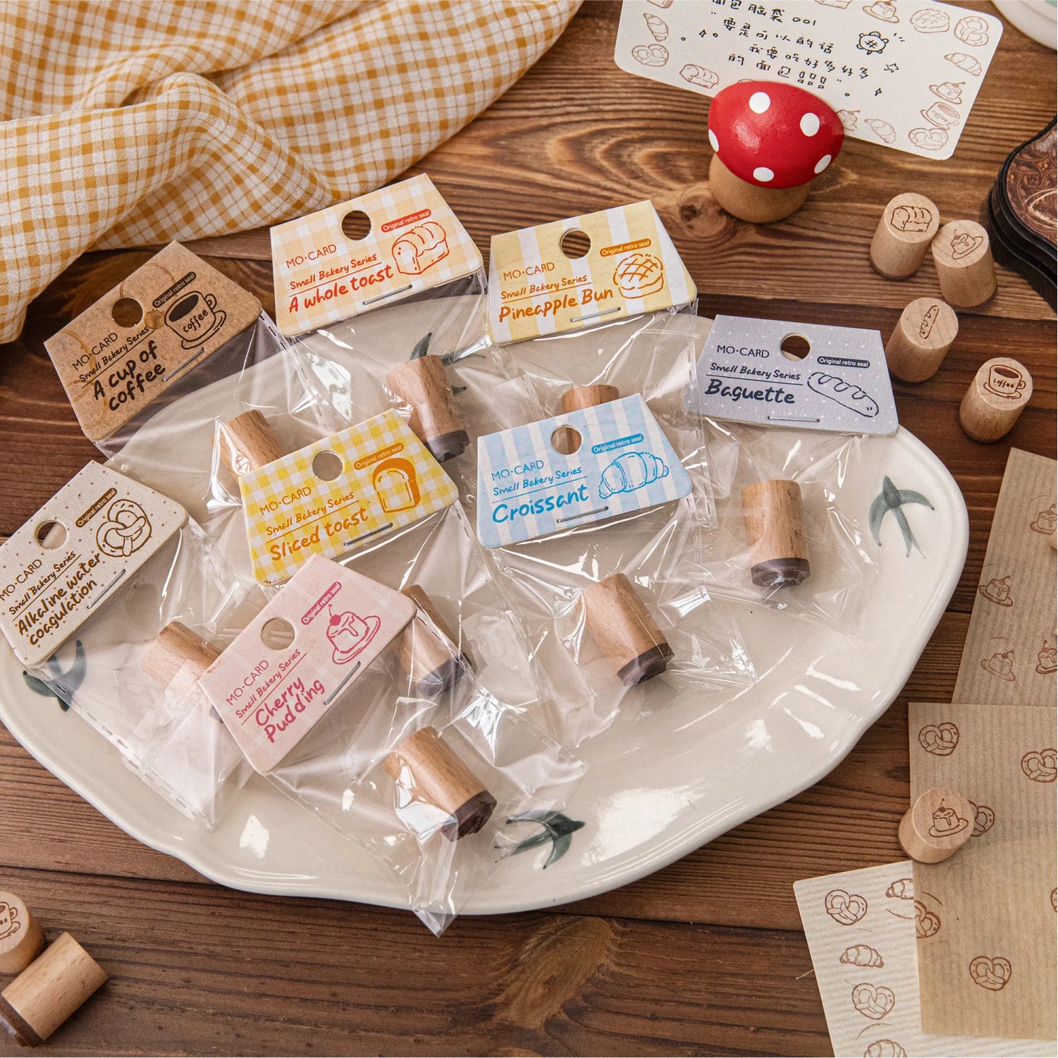 1 pc Vintage Coffee Bread Wooden Rubber Stamp Bottle Shape DIY Decor Scrapbooking Albums Wood Seal Daily Planner Stationery Qme