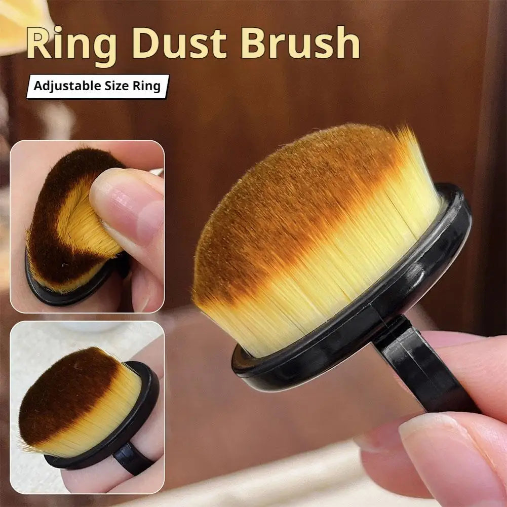 1 Nail Dust Brush Cleaning Manicure Scrubber Ring Duster Soft Fiber Qme