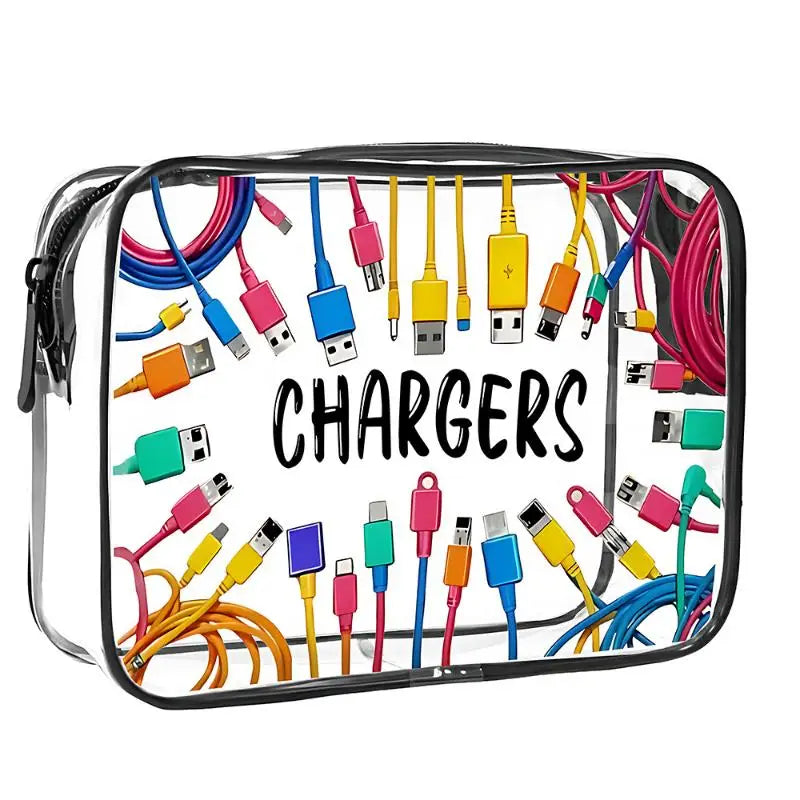 Transparent Single-Sided Print Cosmetic Bag Portable Travel Toiletry Bag Thickened Makeup Bags Organizer PVC Storage Pouch Qme A12
