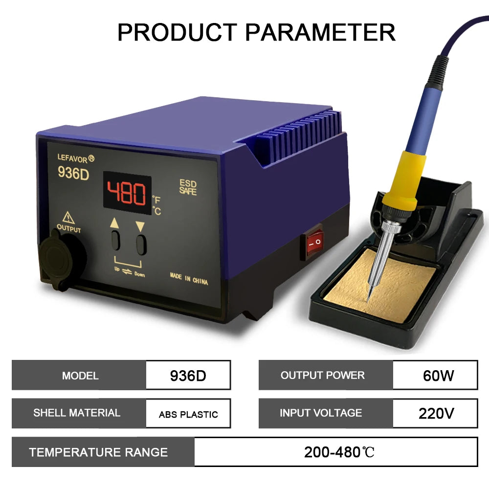 936D 936H 60W Digital Soldering Iron Stations Fast Temperature Qme
