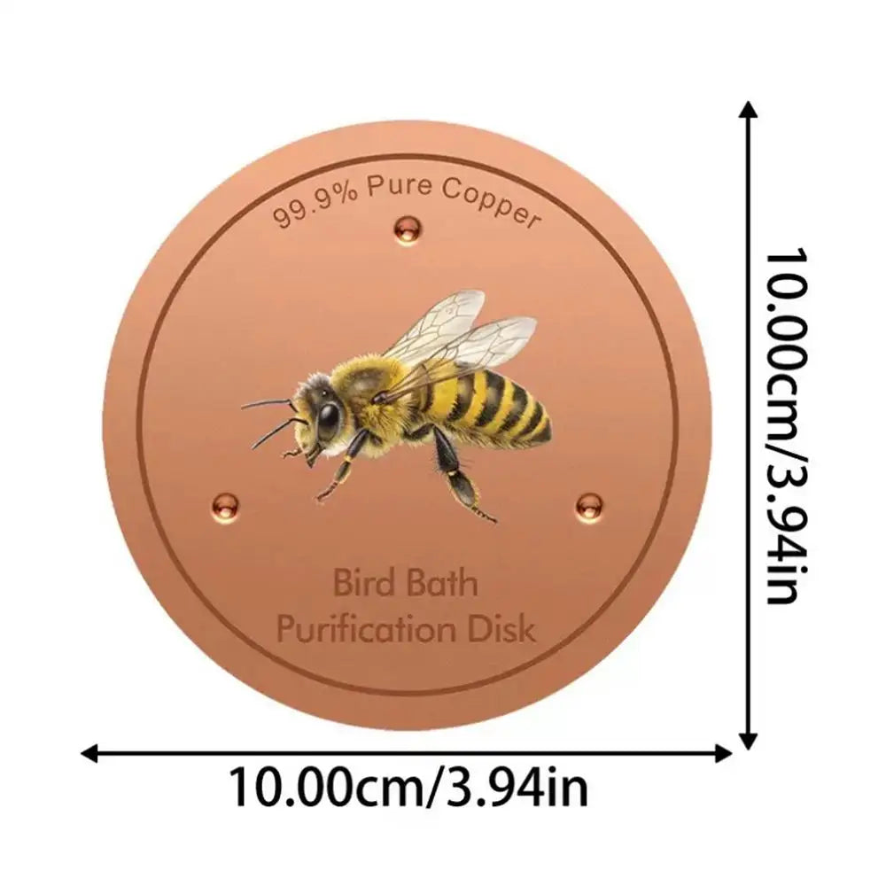Bird Bath Purification Disk Bee Pattern Filtration Ornaments Metal Bird Bath Purification Disk For Outdoor Garden Deck Patio Qme Yellow China Mainland