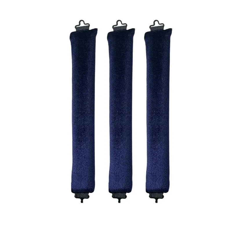 Heatless Hair Curlers Curling Rod Headband No Heat Lazy Curls Hook Qme Navy blue-3pcs