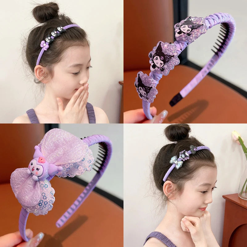 Hello Kitty Kuromi Hair Accessories Adorable Cute Headbands Versatile Qme