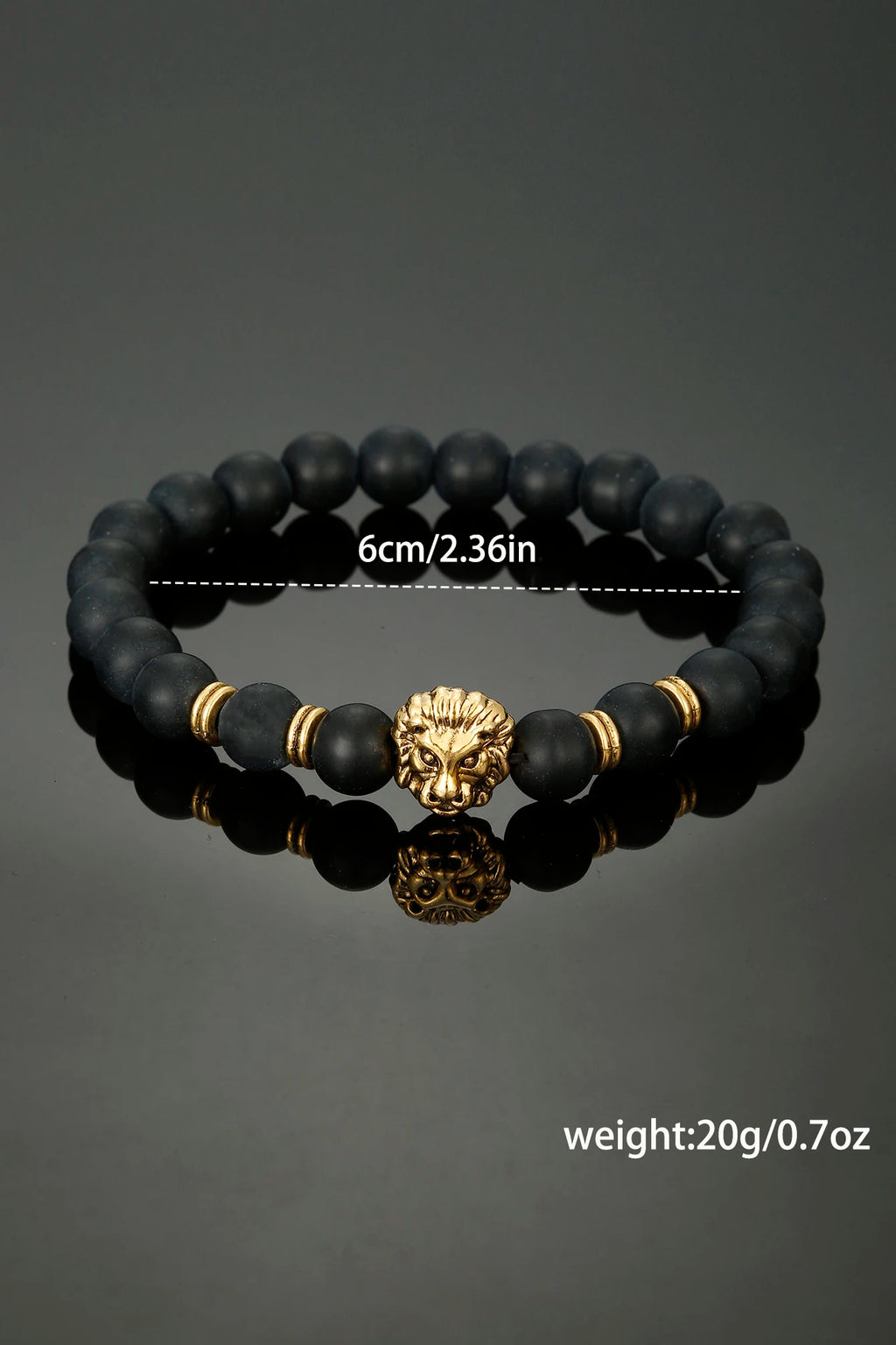 2pcs Men's Fashion Trend Metal Watch Strap Trinocular Dial Quartz Watch Handsome Lion Head Bracelet Qme