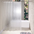 180x180cm 3D Bathroom Bath Shower Curtain Transparent Thicker Qme WHITE