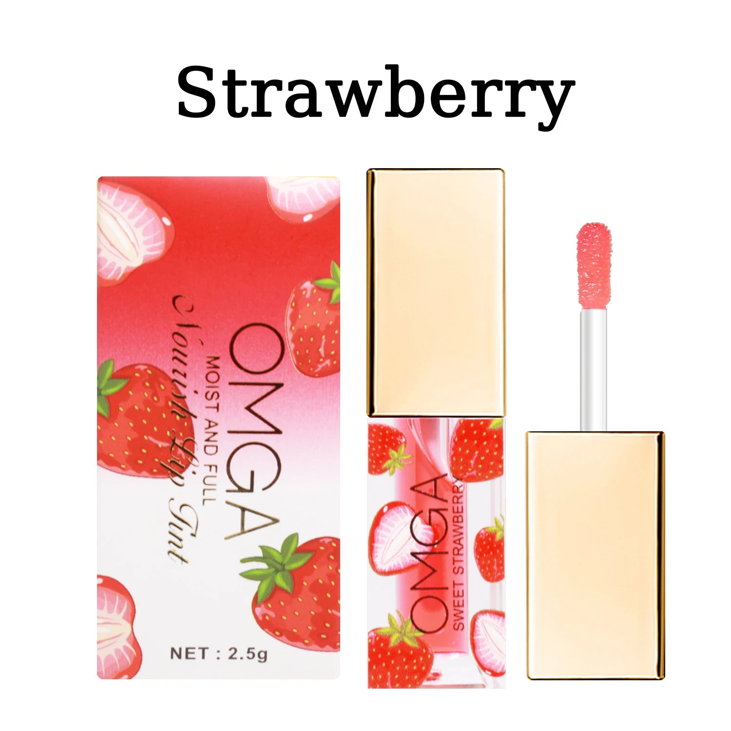 Waterproof Fruity Lip Gloss Deep Moisturizing Long-lasting Makeup Qme Strawberry
