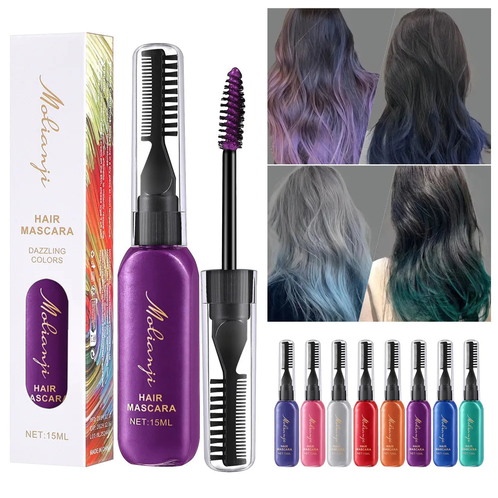 Disposable Hair Dye Long-lasting Highlight Mascara Dual-use Easy Qme