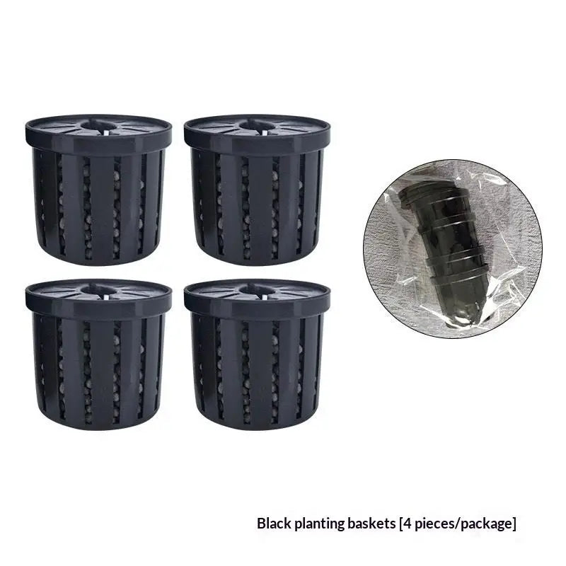 Pet Fish Tank Landscaping Basin Aquarium Planter Cups Stand Stable Qme Black
