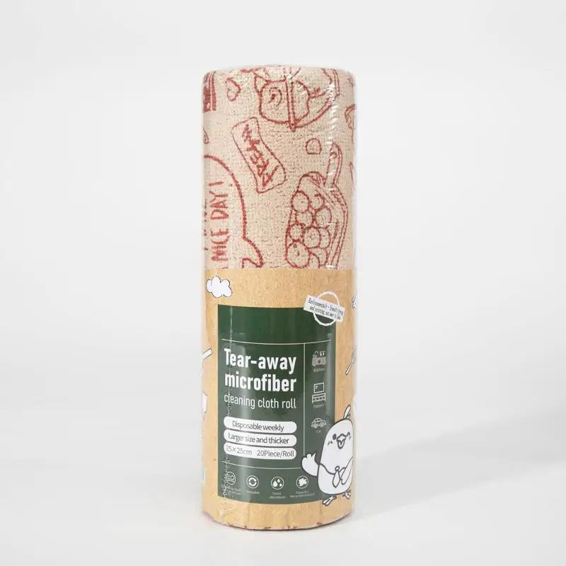 Tearable Microfiber Cleaning Cloth Roll Reusable With Cute Prints For Kitchen Wiping Home Use Cleaning Supplies Household Tool Qme one size R