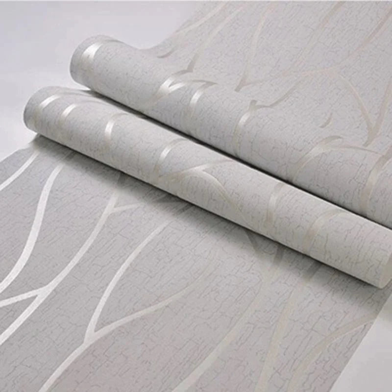 3D Stereoscopic TV Background Wallpaper European Non-woven Fabric Bedroom Living Room Wallpaper Simple Modern Striped Curve Qme